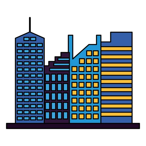 Mrakodrapy městské městské budovy — Stockový vektor