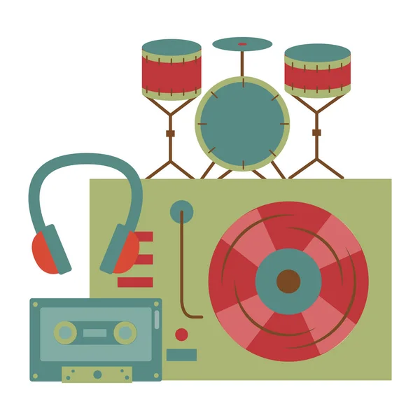 Instrument and equipment festival music — Stock Vector