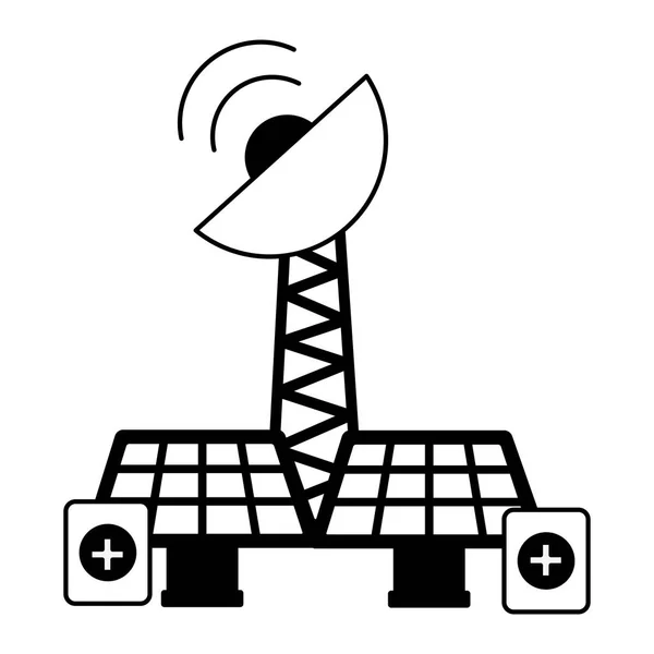 Painéis solares carga da bateria da antena —  Vetores de Stock