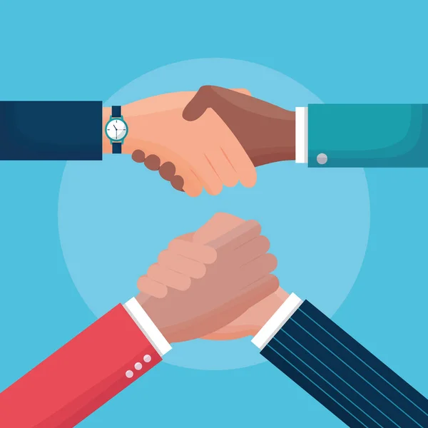 Flat design people business handshake — Stock Vector