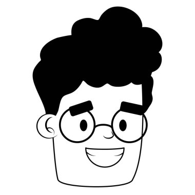 Beyaz arka planda yüz adam karakter