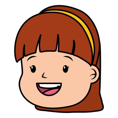 Beyaz arka planda diadem ile gülümseyen kız yüz