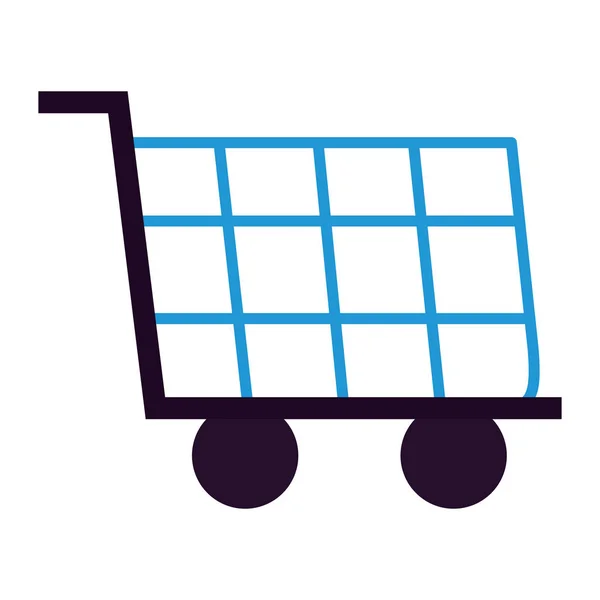 Alışveriş sepeti e-ticaret pazarı — Stok Vektör