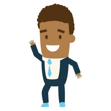 beyaz arka planda gülümseyen işadamı karakteri