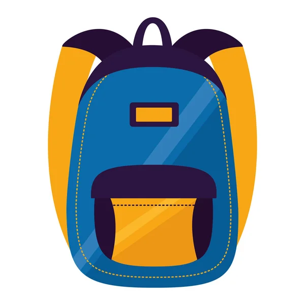 Mochila escuela sobre fondo blanco — Vector de stock