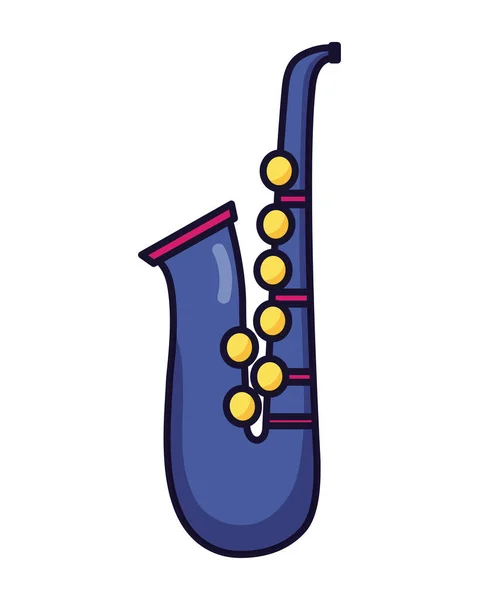 Instrumento de saxofón sobre fondo blanco — Vector de stock
