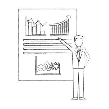 işadamı işaret raporu mali grafik iş