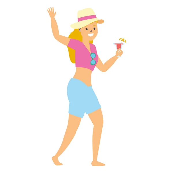 Hora de verano personas — Vector de stock