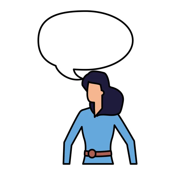 妇女 与 谈话 泡沫 白色 背景 — 图库矢量图片