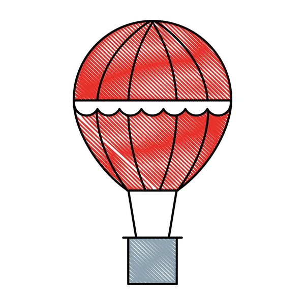 Balão de ar quente cesta aventura recreação viagem — Vetor de Stock