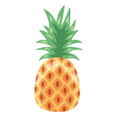 Beyaz arka planda ananas tropikal meyveler