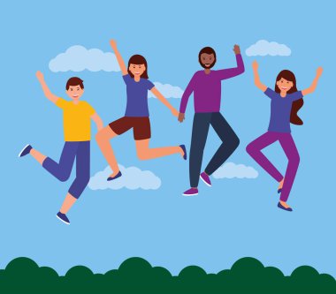 mutlu genç insanlar