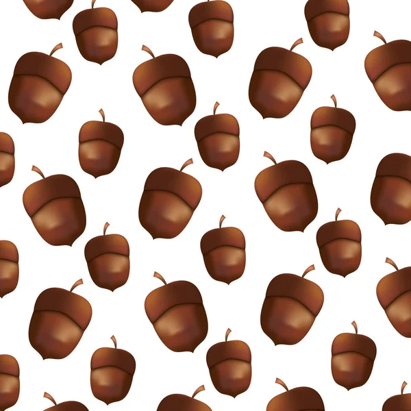 Bellotas otoño naturaleza patrón fondo — Vector de stock