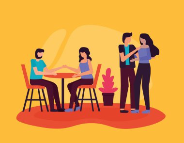 Açık havada çift romantik etkinlikler düz