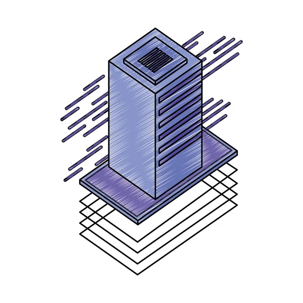 Icona isometrica del data center del server — Vettoriale Stock