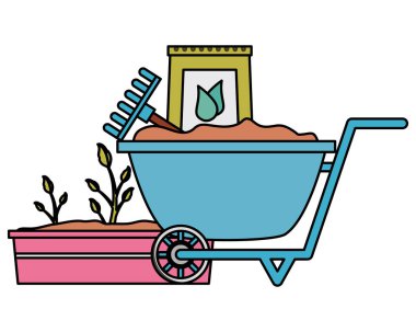 araçları dekorasyon düz tasarım bahçe