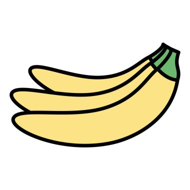 Beyaz arka planda muz tropikal meyveler