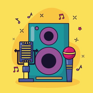 mikrofonlar hoparlör müzik renkli arka plan