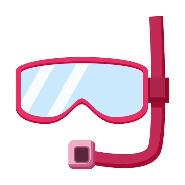 Máscara de snorkel sobre fondo blanco — Vector de stock