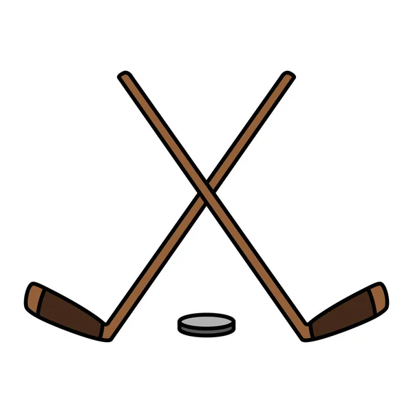 Hockeyschläger und Puck-Sport — Stockvektor