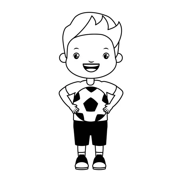 Αγόρι με μπάλα ποδοσφαίρου — Διανυσματικό Αρχείο