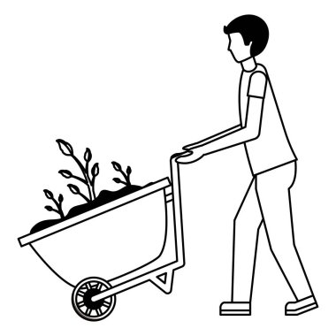 bahçe dekorasyon düz tasarım insanlar