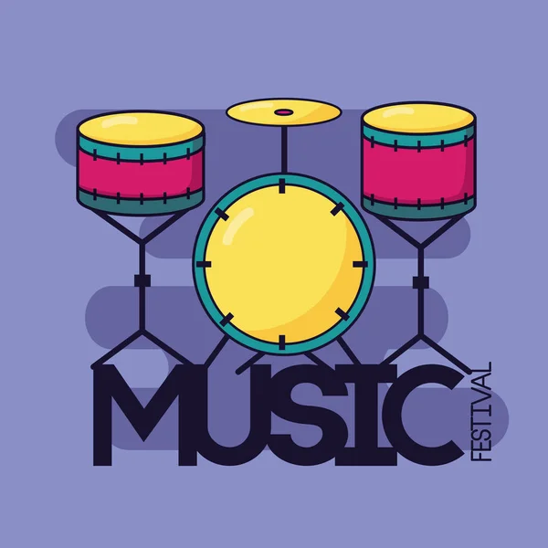 Drums klassieke muziekfestival achtergrond — Stockvector