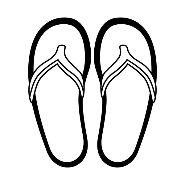 白色背景的沙滩凉鞋时尚 — 图库矢量图片