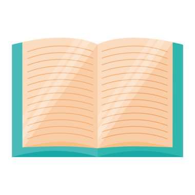 Beyaz arka planda açık kitap Okulu