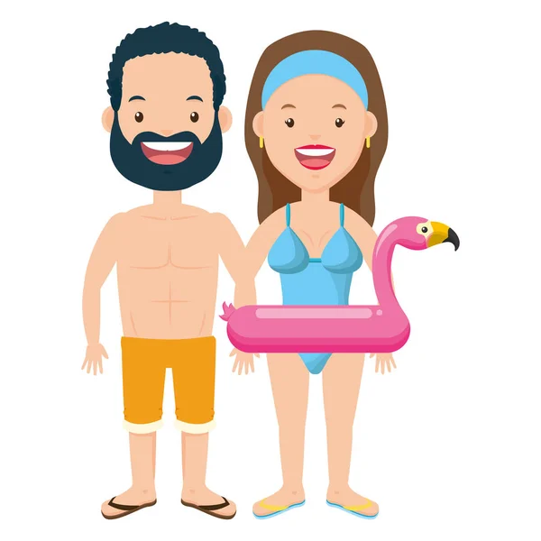 Hora de verano personas — Vector de stock