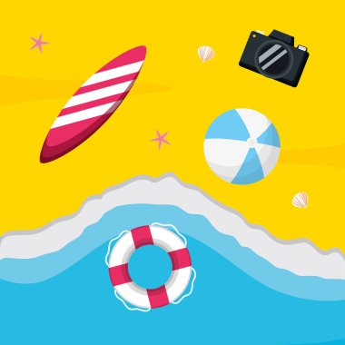 yaz tatili plaj afişi