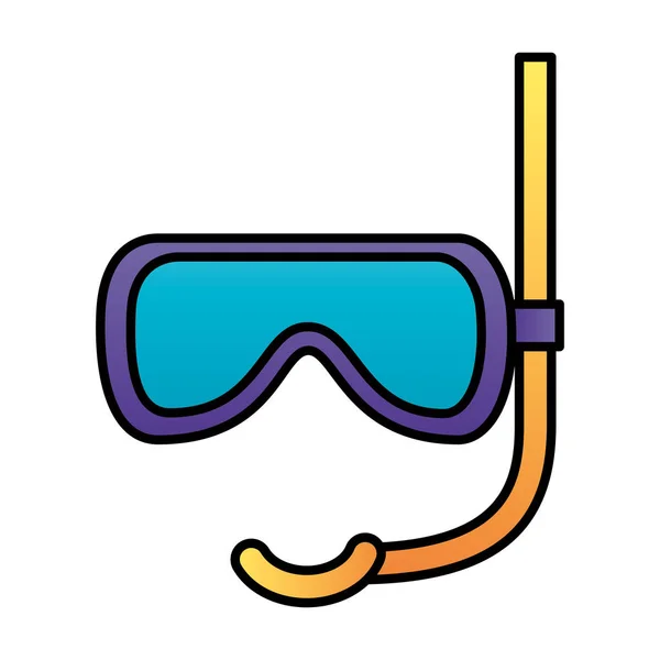 Máscara de snorkel sobre fondo blanco — Vector de stock