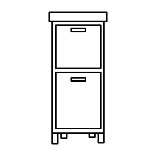 Móveis gavetas armário no fundo branco — Vetor de Stock