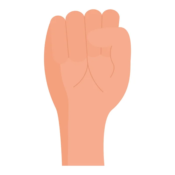 Hand menselijke vuist vechten pictogram — Stockvector