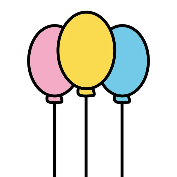 Balões hélio flutuante ícone isolado — Vetor de Stock