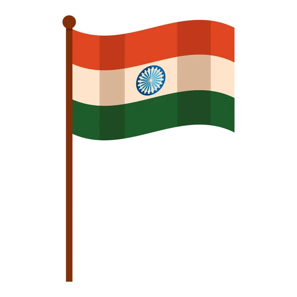 Drapeau indien icône du jour de l'indépendance — Image vectorielle