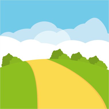 yol ile Park manzara sahne