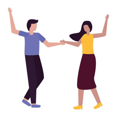 Çift Romantik aşk düz tasarım