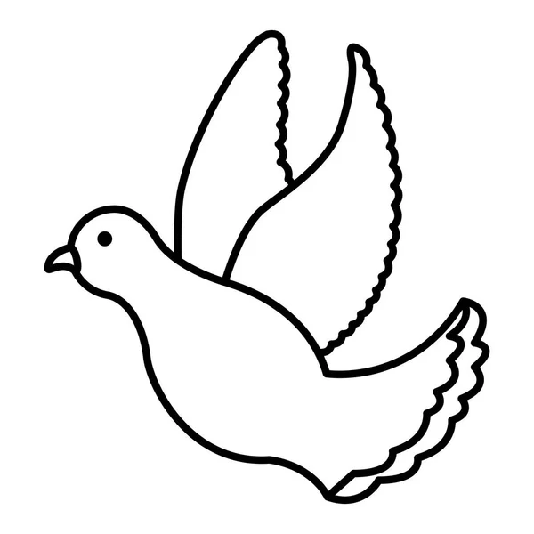 Schöne Taube Vogel fliegen Symbol — Stockvektor