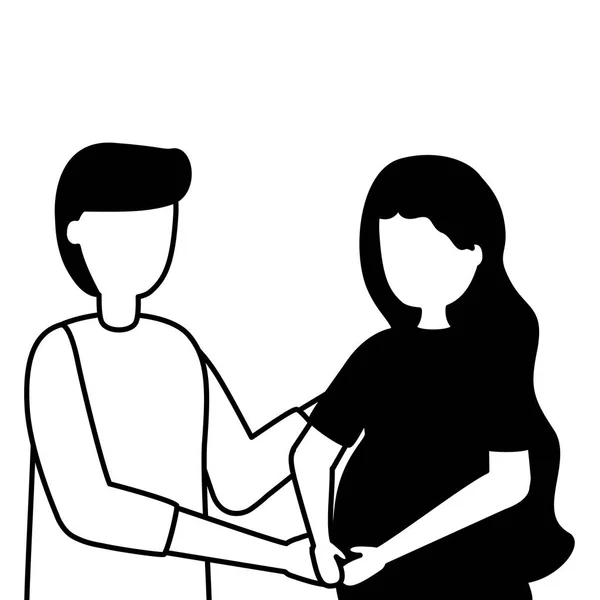 Εγκυμοσύνη και σκηνή μητρότητας επίπεδη — Διανυσματικό Αρχείο