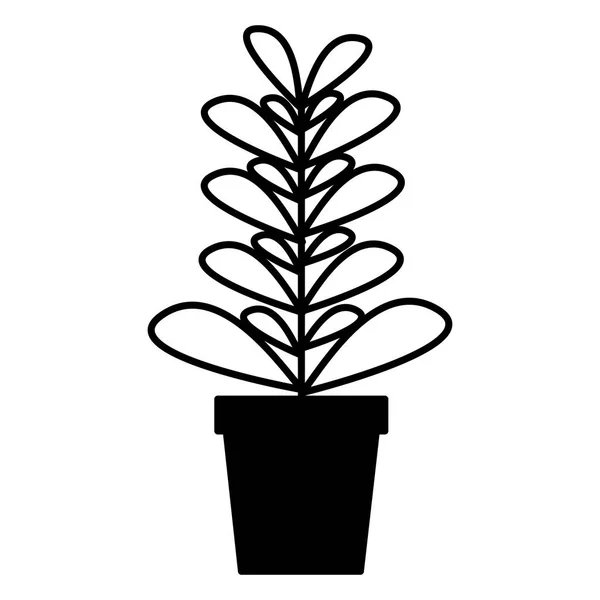 Planta en icono de decoración de olla — Vector de stock
