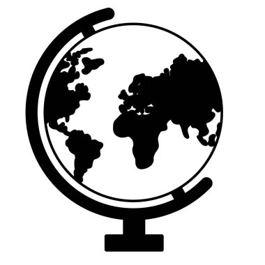 beyaz arka plan üzerinde tedarik okul küre haritası