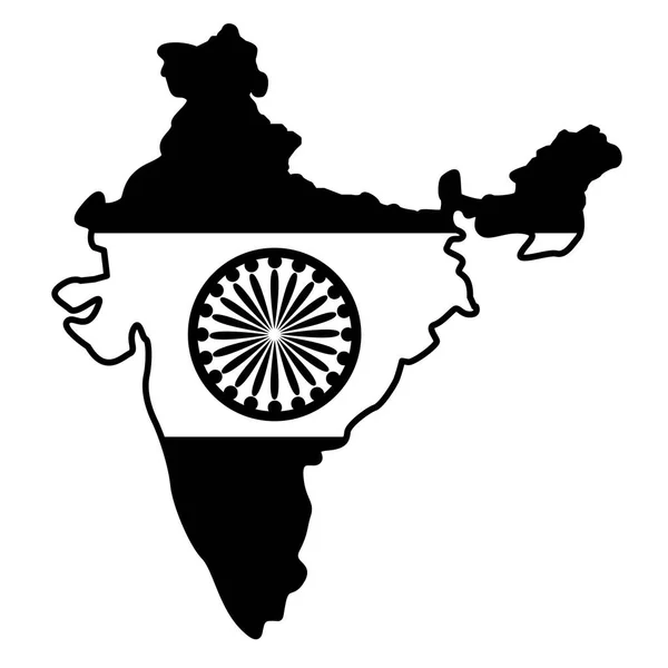 Karte mit indischer Flagge zum Unabhängigkeitstag — Stockvektor