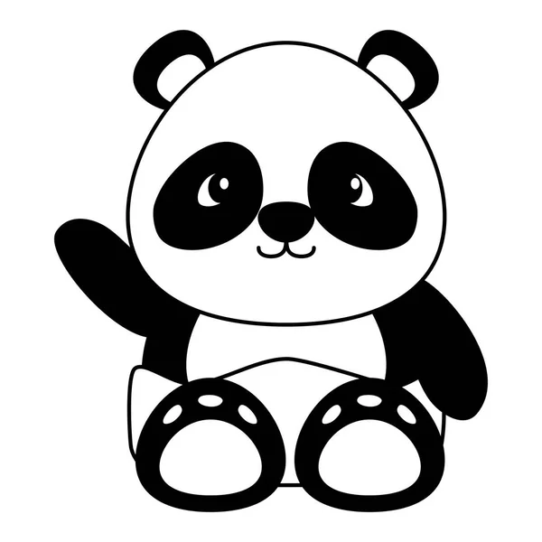 可爱的小熊熊猫宝宝字符 — 图库矢量图片