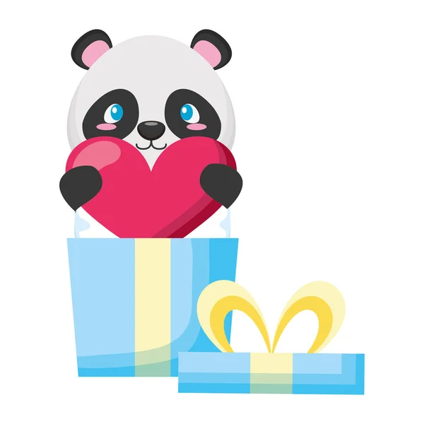 Pequeno urso bonito panda personagem do bebê — Vetor de Stock