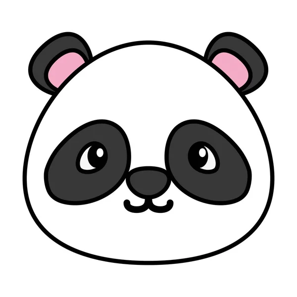 Lindo pequeño oso panda bebé cabeza carácter — Vector de stock