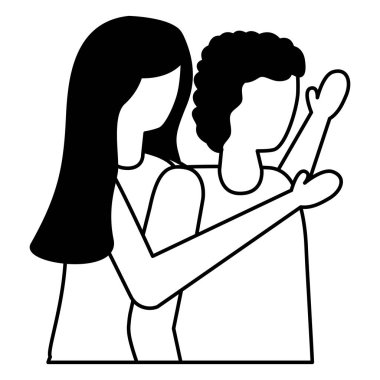 Çift Romantik aşk düz tasarım