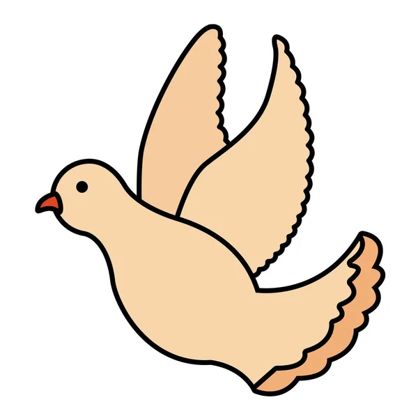 Hermoso pájaro paloma vuelo icono — Vector de stock