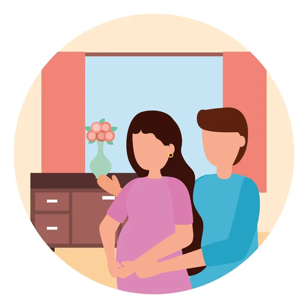 Embarazo y maternidad escena plana — Archivo Imágenes Vectoriales