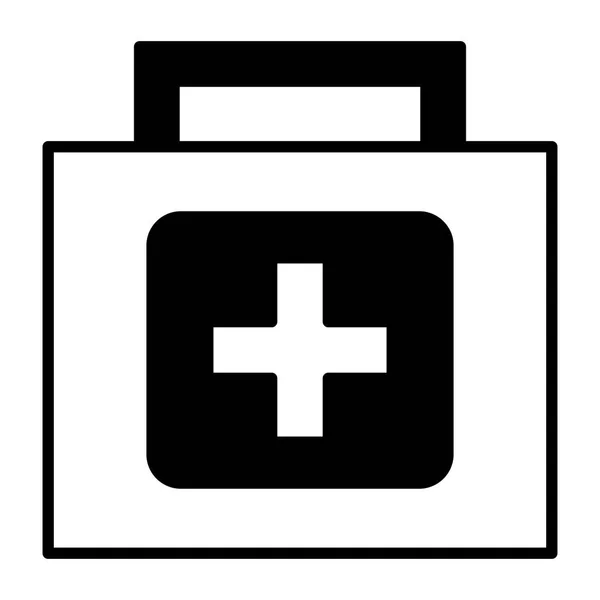 Kit médico primeiros socorros em fundo branco — Vetor de Stock